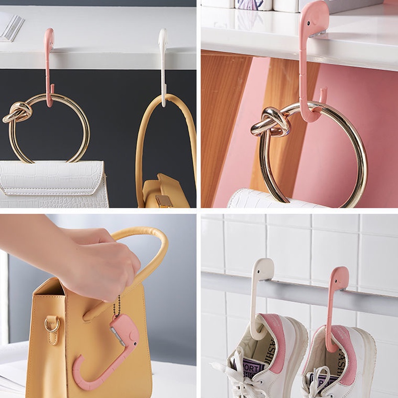 Hook Detachable Movable Elephant Shape Paste Free Traceless Strong Load-bearing Hanging Heavy Objects Bags on The Side Of The Desk for Student Schoolbag School Office Outside Library