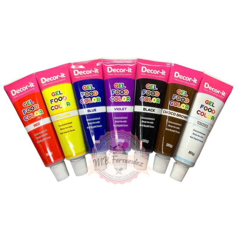 Decor it Food Color Gel 30g / Gel Food Color Shopee Philippines