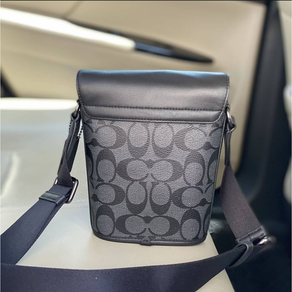 . C3134 Track Small Flap Crossbody in Charcoal Signature Coated  Canvas and Black Smooth Calf | Shopee Philippines