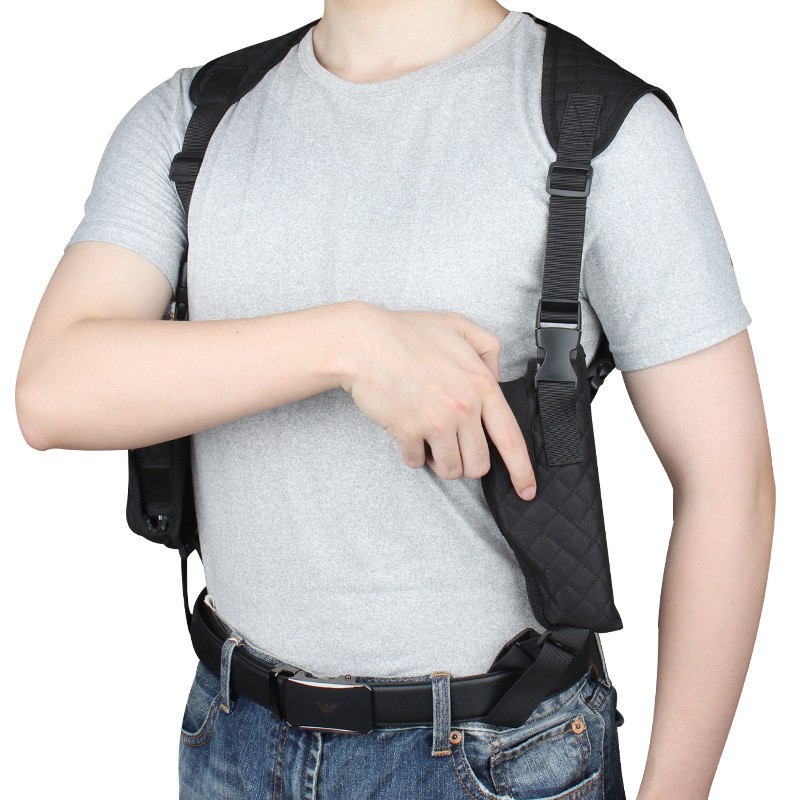 Tactical Double Shoulder Armpit Gun Holster Hidden Double Magazine