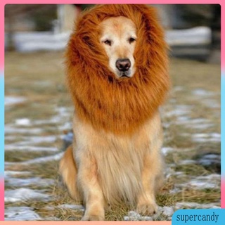 Lion Mane Wig with Ears for Large Dog Halloween Clothes Fancy Dress Up Pet Costume Supplies With E #8