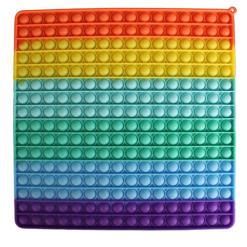 30CM Rainbow Jumbo Pop Its Fidget Clip Finger Silicone Toy Bubble Squeeze it Toy 