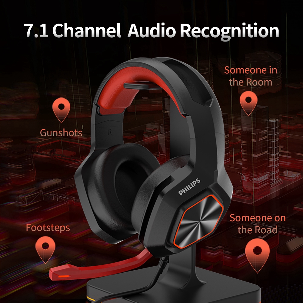 Philips TAG3115 /TAG1115 7.1 Channel Audio Recognition Gaming Headset  Multifunction Cool LED lighting Effect with Microphone/Earphone/Wire  Control and adjust volume for Computer Mobile and Tablet | Shopee  Philippines