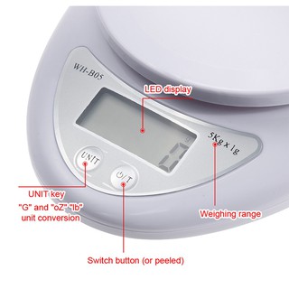 Kitchen Digital Weighing Scale With Tray LED Baking Weighing Scale Portable Food Weighing Scale 5Kg #5