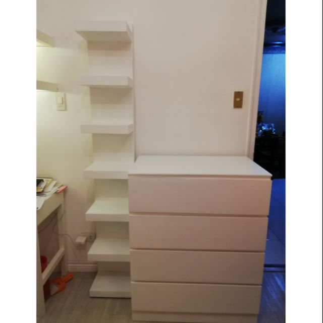 Ikea Lack Vertical Shelf And Malm Chest Of 4 Drawers Inspired