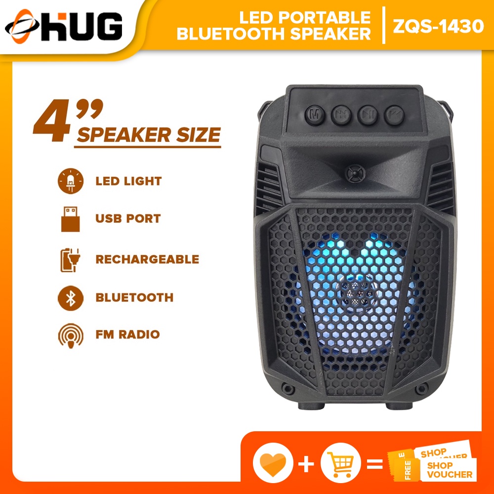 Hug Karaoke Portable Wireless Bluetooth Speaker (w/ USB PORT & FM Radio