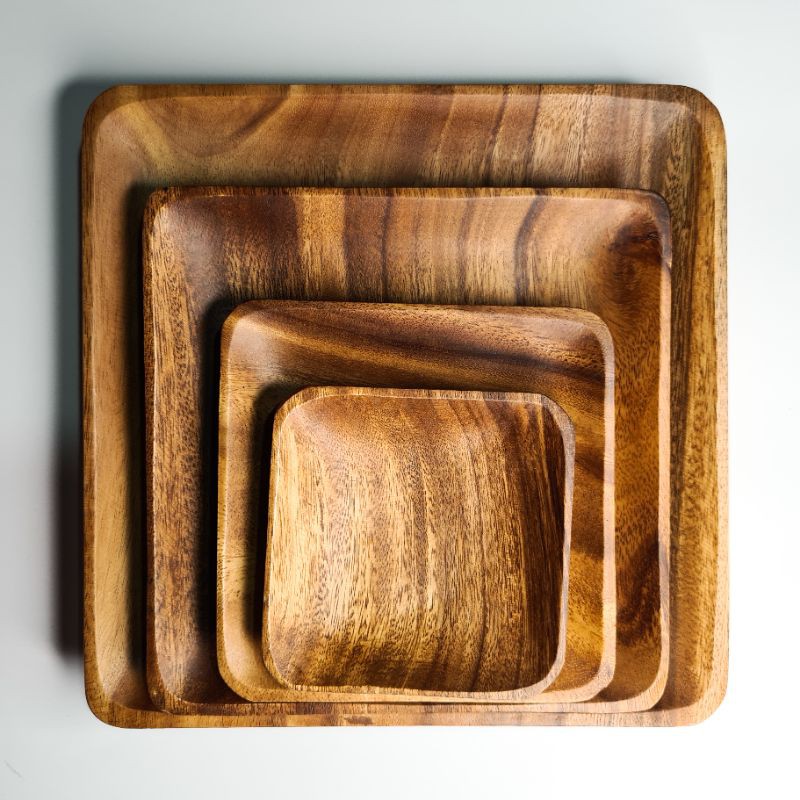 Square Wooden Plates Shopee Philippines