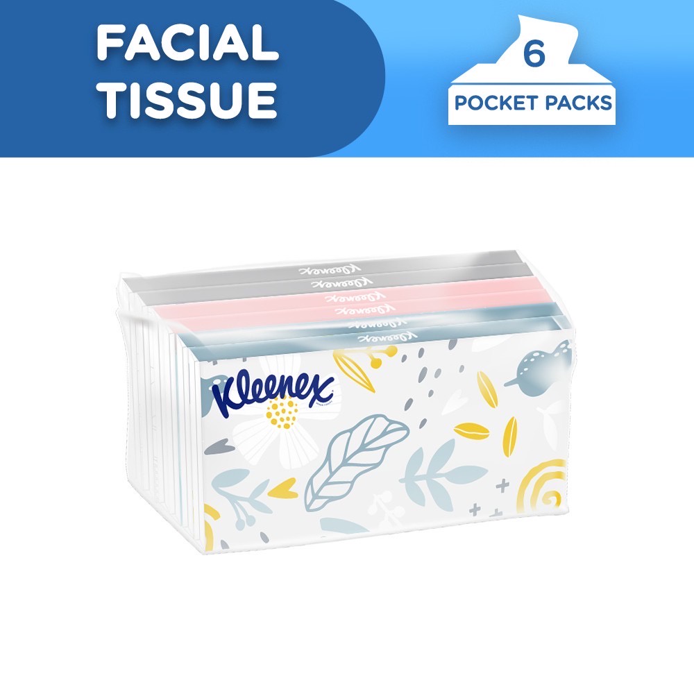 Kleenex Facial Tissue Pocket Packs 10 sheets x 6 packs (60 sheets