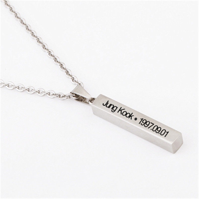 KPOP BTS Jung Kook Necklace Stainless Steel Pendent ARMY | Shopee ...