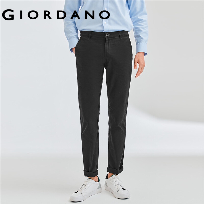 Giordano Men Mid Low Slim Fit Khaki Pants 13119610 Shopee Philippines