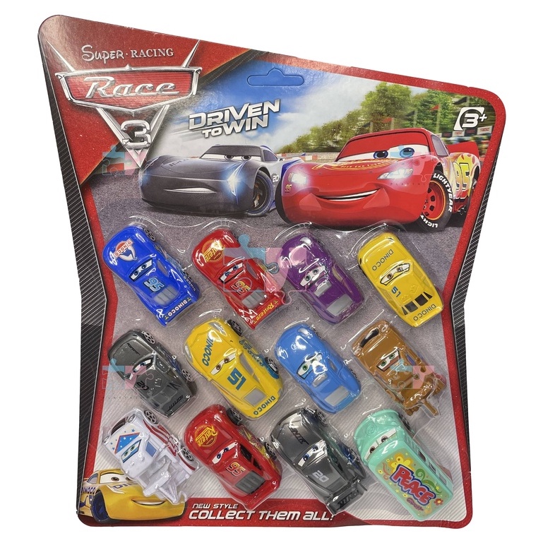 Cars 12 in 1 Toy Toys Car Pull Back Lightning McQueen Mater playtime