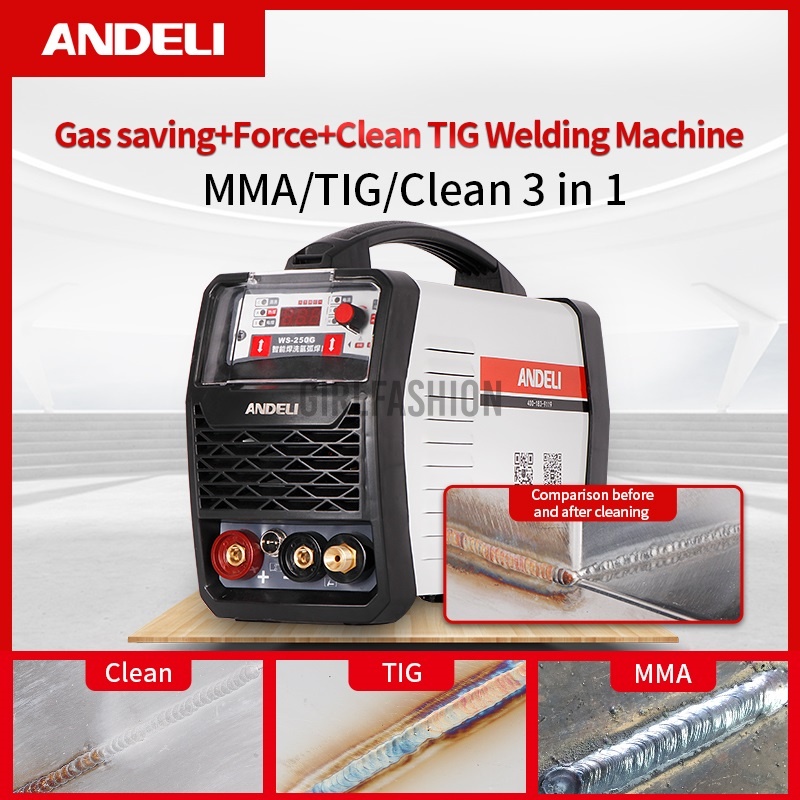 ANDELI TIG250MGC DC Inverter TIG Welding Machine TIG/MMA/Clean 3 in 1