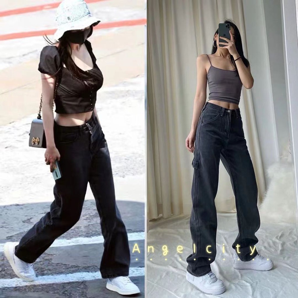 BlackPink Mom jeans highwaist boyfriend jeans TikTok outfit dancer ...