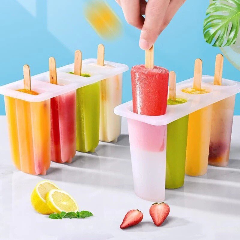 DIY Reusable Ice Cream Popsicle Molder With Stick Ice Tray Popsicle ...