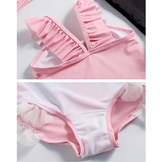 Kids Girls One Piece Unicorn Pink Black Kids Swimwear Swimsuit for 1 2 3 4 5 6 Years Old Kids Girls #7