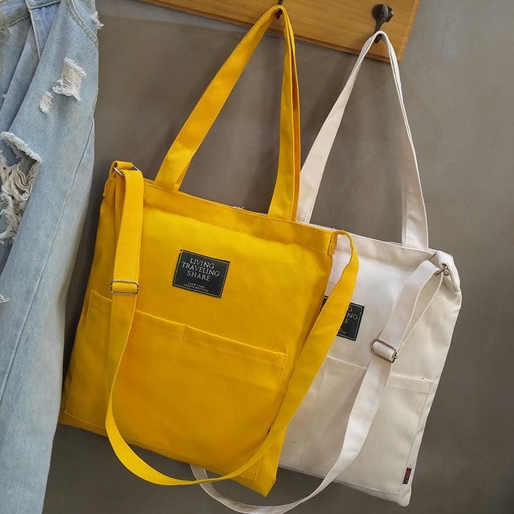 Korean Canvas Bag (Design No.4) Shoulder Crossbody Tote bag With 2 ...