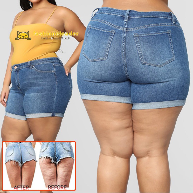 womens plus denim shorts