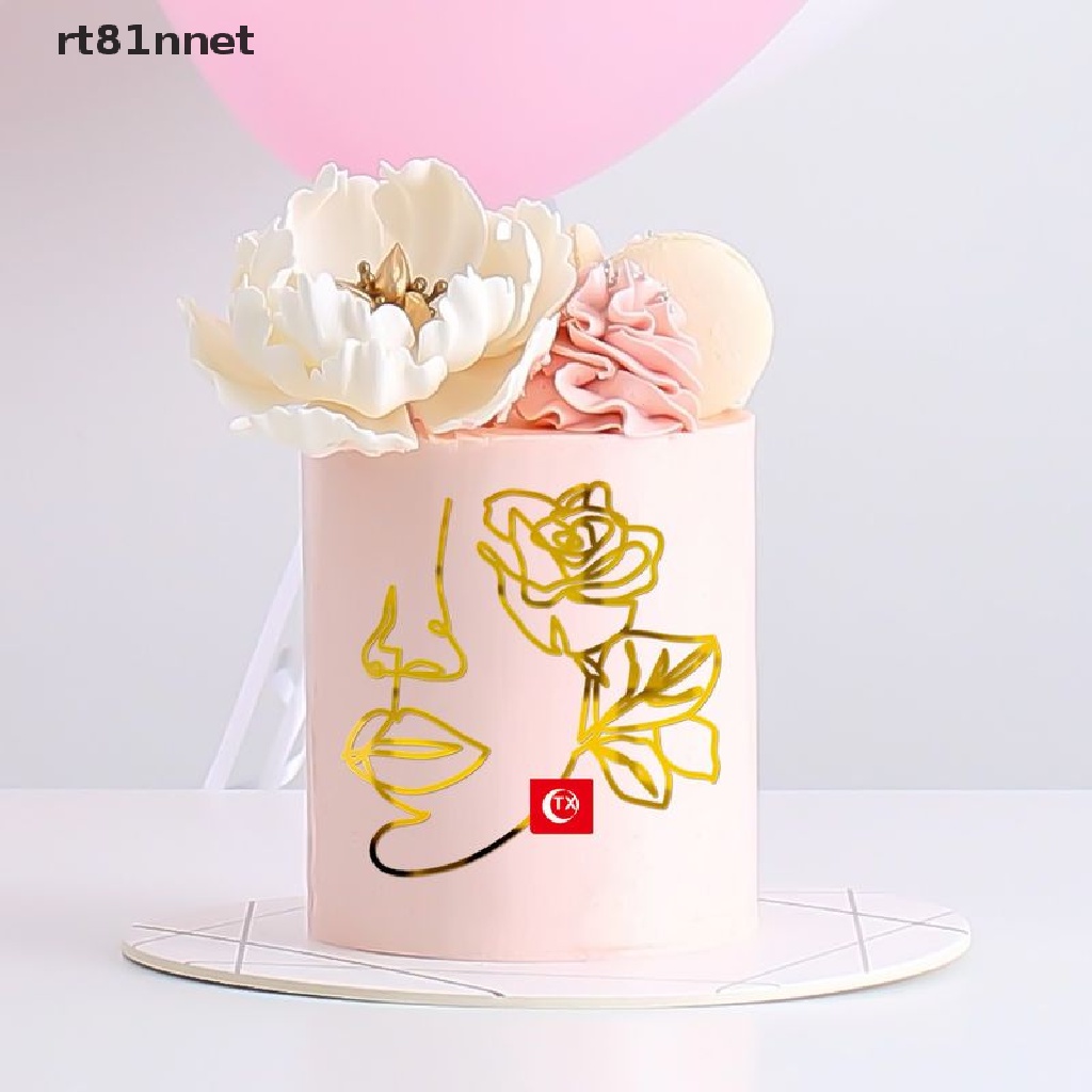 COD▪RT Acrylic Happy Birthday Cake Toppers Lady Face Cake Decoration Party Supplies n