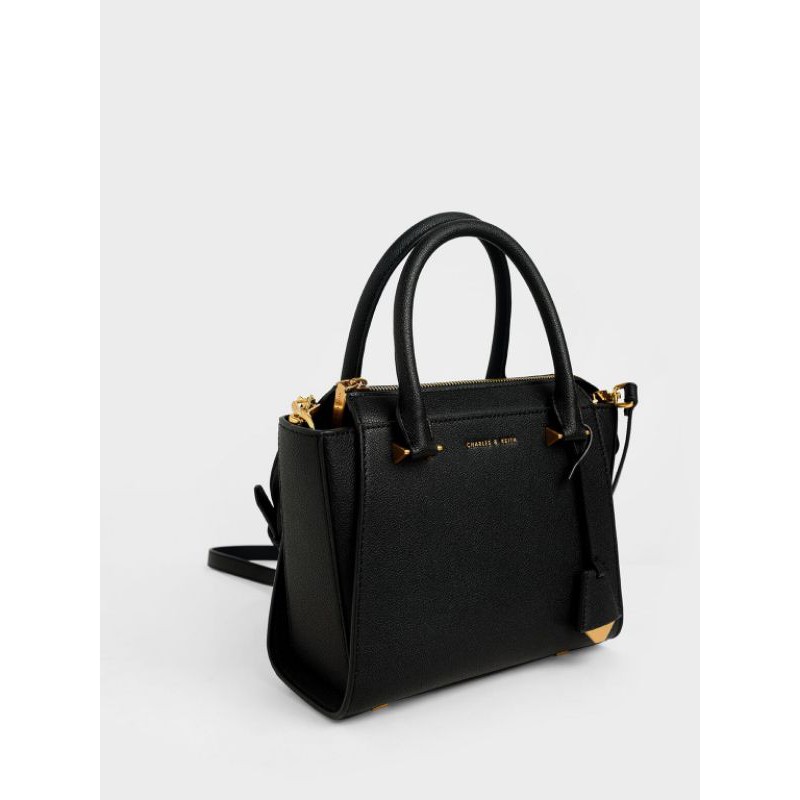 charles & keith structured trapeze bag