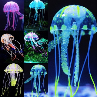 【COD】1-6Pcs Simulation Fluorescent Jellyfish Aquarium Fish Tank Decor Jellyfish Landscape Ornament
