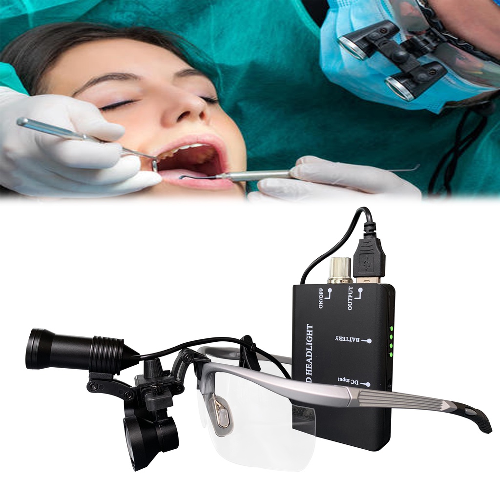 NEW Dental Magnifying Glasses and Surgical Head light Packed Aluminium
