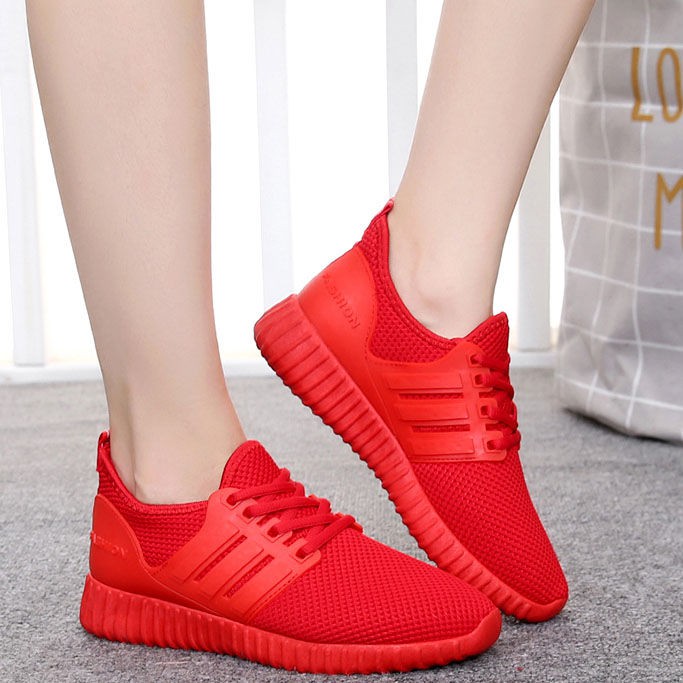 red female sneakers
