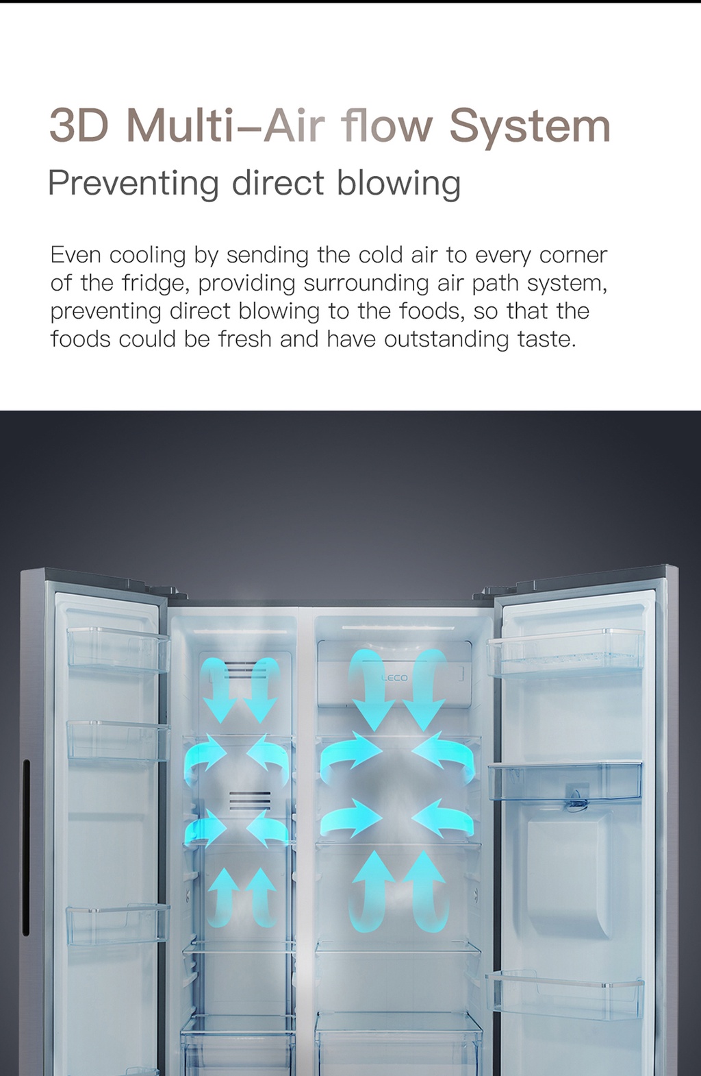 CHiQ 20 CU.FT. CSS20NII Side by Side Refrigerator, No frost smart