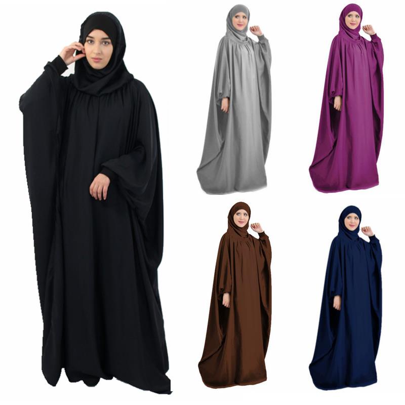 Eid Hooded Muslim Women Hijab Dress Prayer Garment Jilbab Abaya Long Khimar Full Cover Ramadan