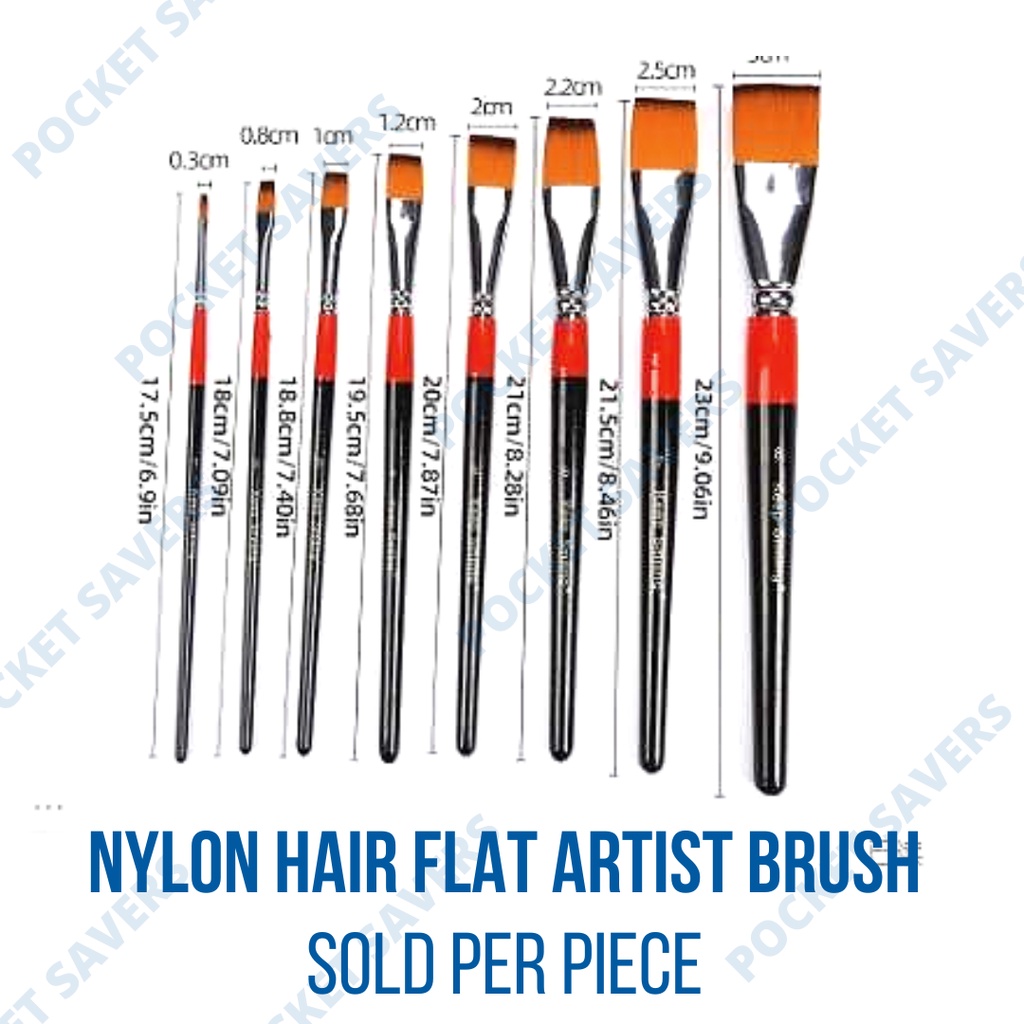 High Quality Nylon Hair Flat Artist Brush ( For Watercolor, Acrylic