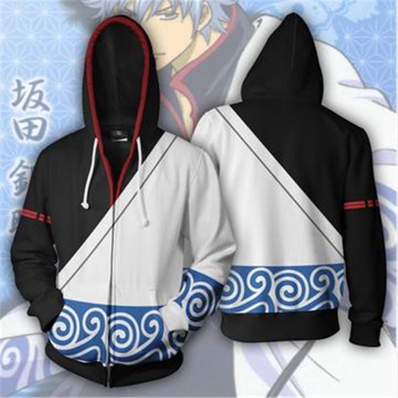 3d fashion gintama anime printed hoodie jacket sweatshirts