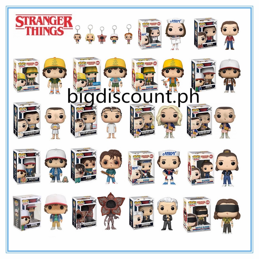 Stranger Things Funko Pop TV Dustin Steve Eleven Demogorgon Brenner Nancy Stranger Thing Character Action Figure Toys Doll Toy Keychain #3