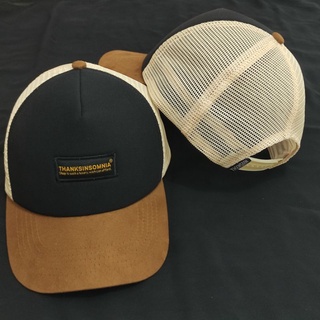 18-22cm Adjustable Suede Black Brown Trucker Cap for Men #6