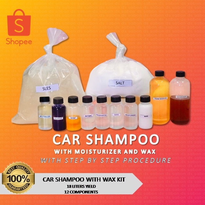 CAR SHAMPOO DIY KIT WITH WAX 17 18 LITERS YIELD Shopee Philippines