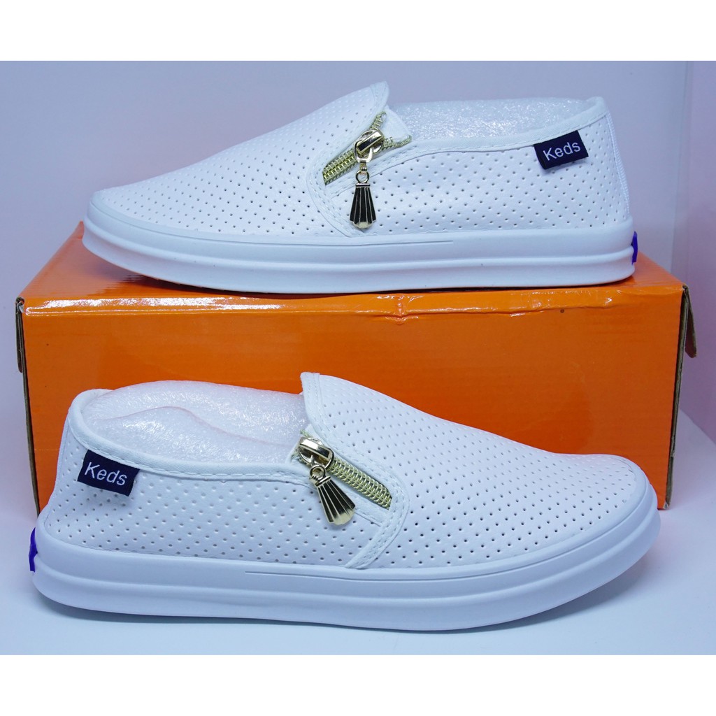 keds white slip on