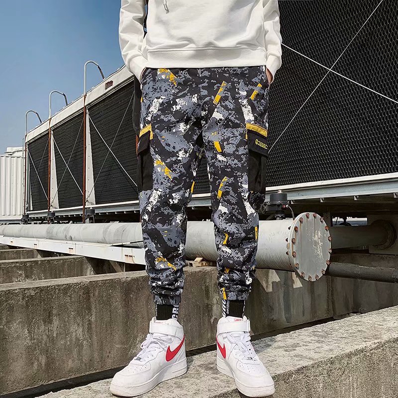 men's camo sweatpants with elastic ankles