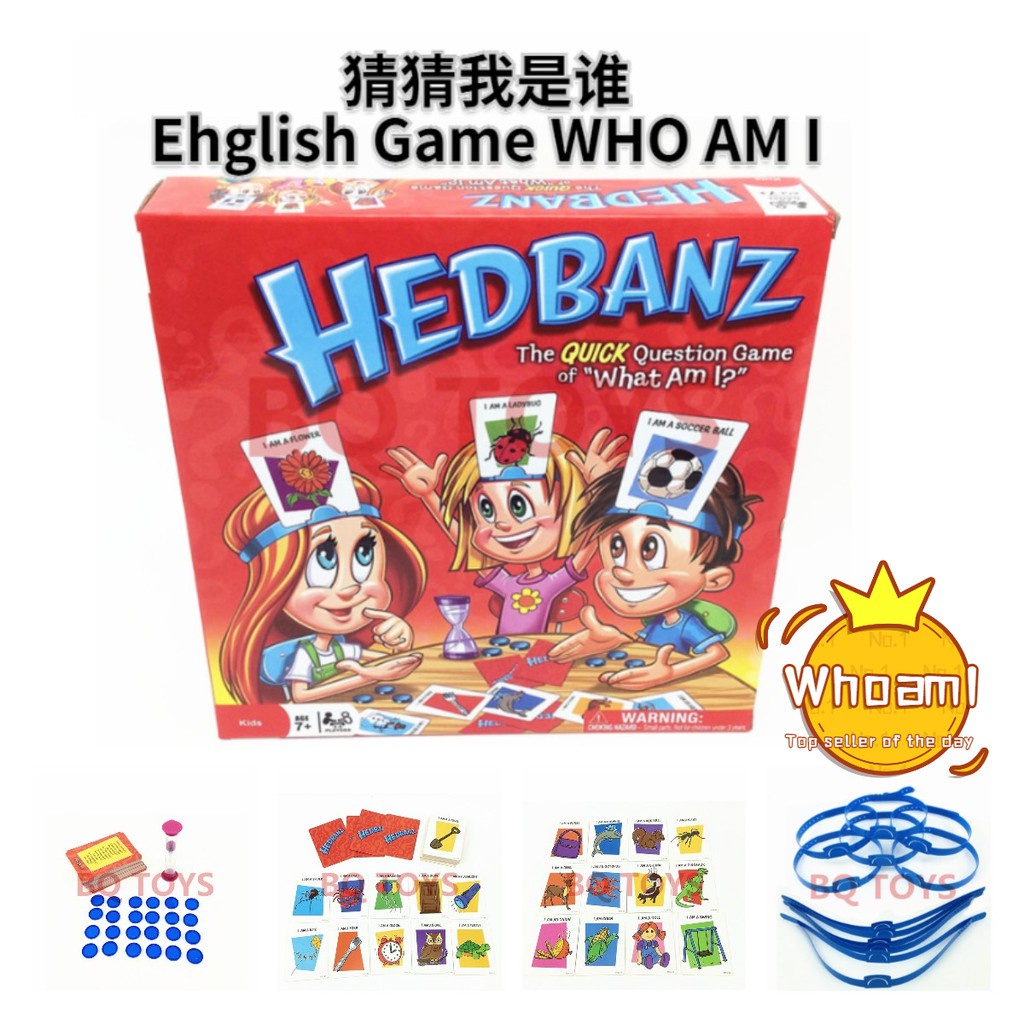 Hedbanz Word Puzzle Game who I am Board Game Party Family Friends