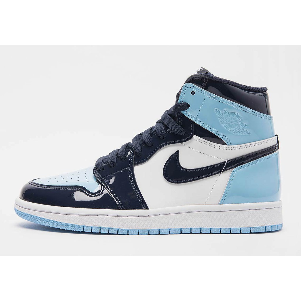 black blue and white jordan 1s