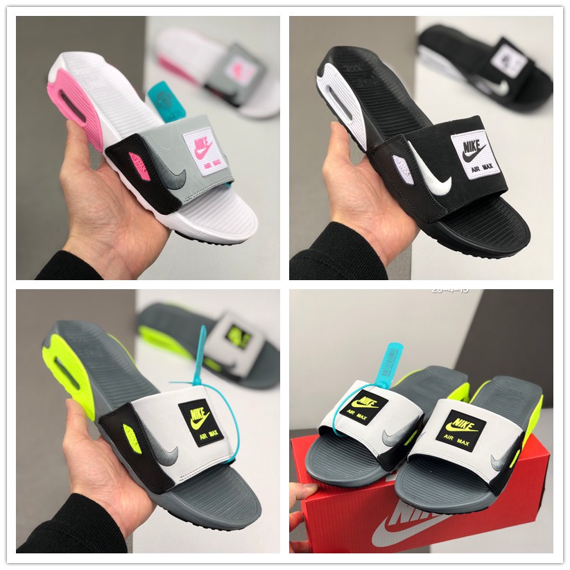 nike slippers green colour