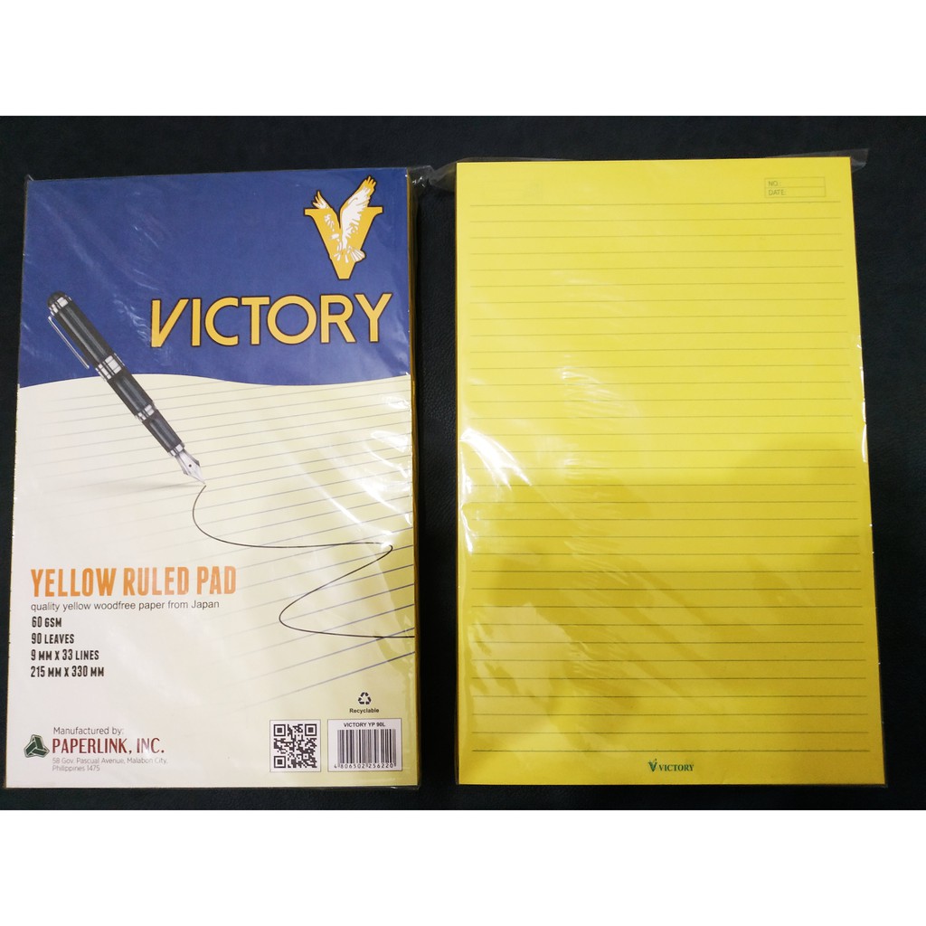Victory Yellow Pad 90 leaves (10 pads) Shopee Philippines