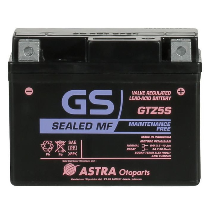 GS GTZ5S( YUASA YTZ4V, YTZ5S, YTX4L GTZ4V)Fits Mioi125,XRM125,Wave