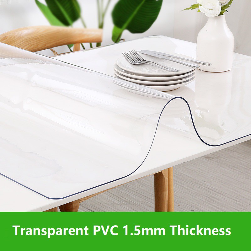 Transparent PVC Tablecloth Waterproof Table Cover Oil-proof Kitchen ...