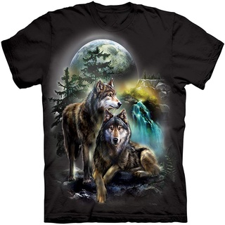 3d Digital Printing Wolf T-shirt Animal Pattern Top Moonlight Wolf Howling Scene Forest Night Oversi #5
