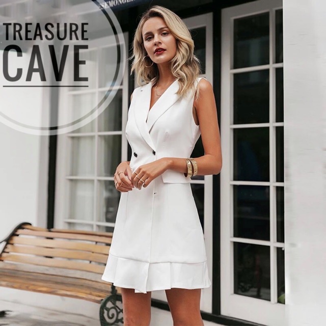 white blazer dress womens