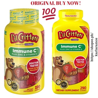 Lil Critters. Immune C Plus Zinc and Vitamin D for Kids | Little Critters Vitamins for Kids (290)