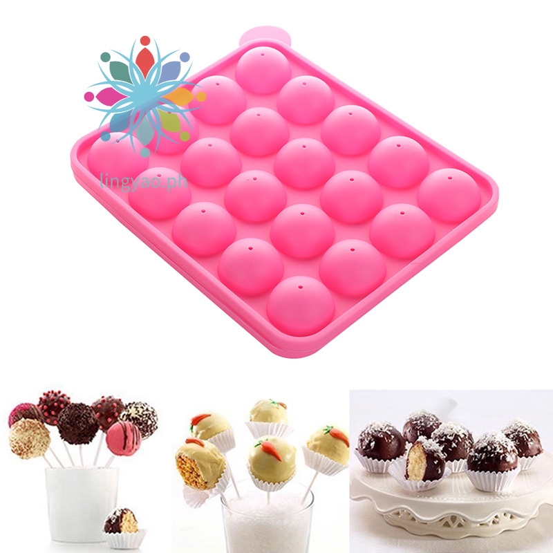 12 Holes DIY Silicone Cake Pop Mold Cookie Sphere Cupcake Lollipop