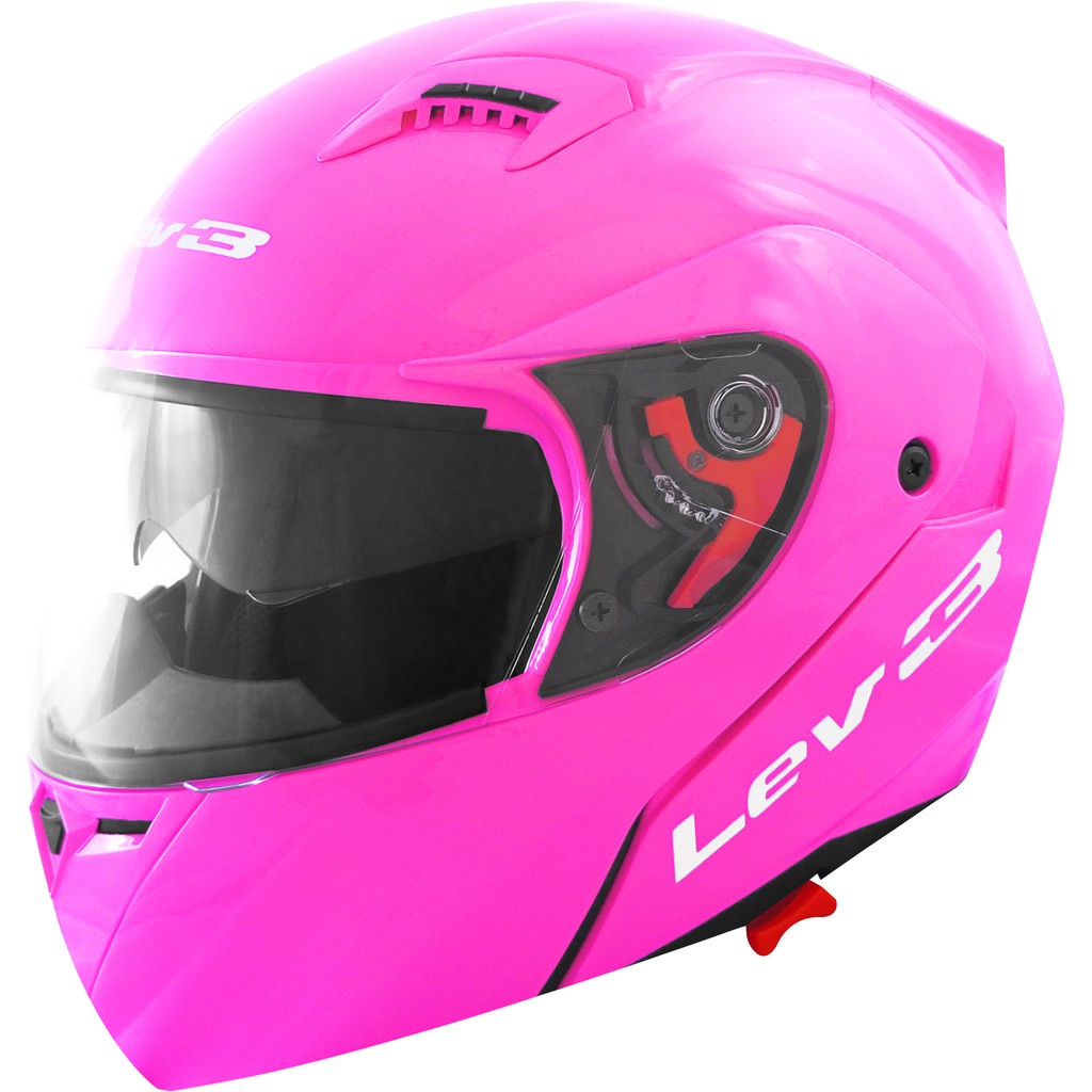 pink motorcycle helmet