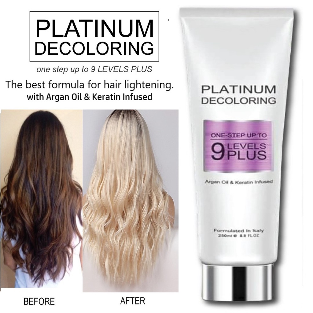 BEST PLATINUM DECOLORING Organic Hair Bleach Cream (One-Step up to 9 Levels  Plus) 250ml | Shopee Philippines