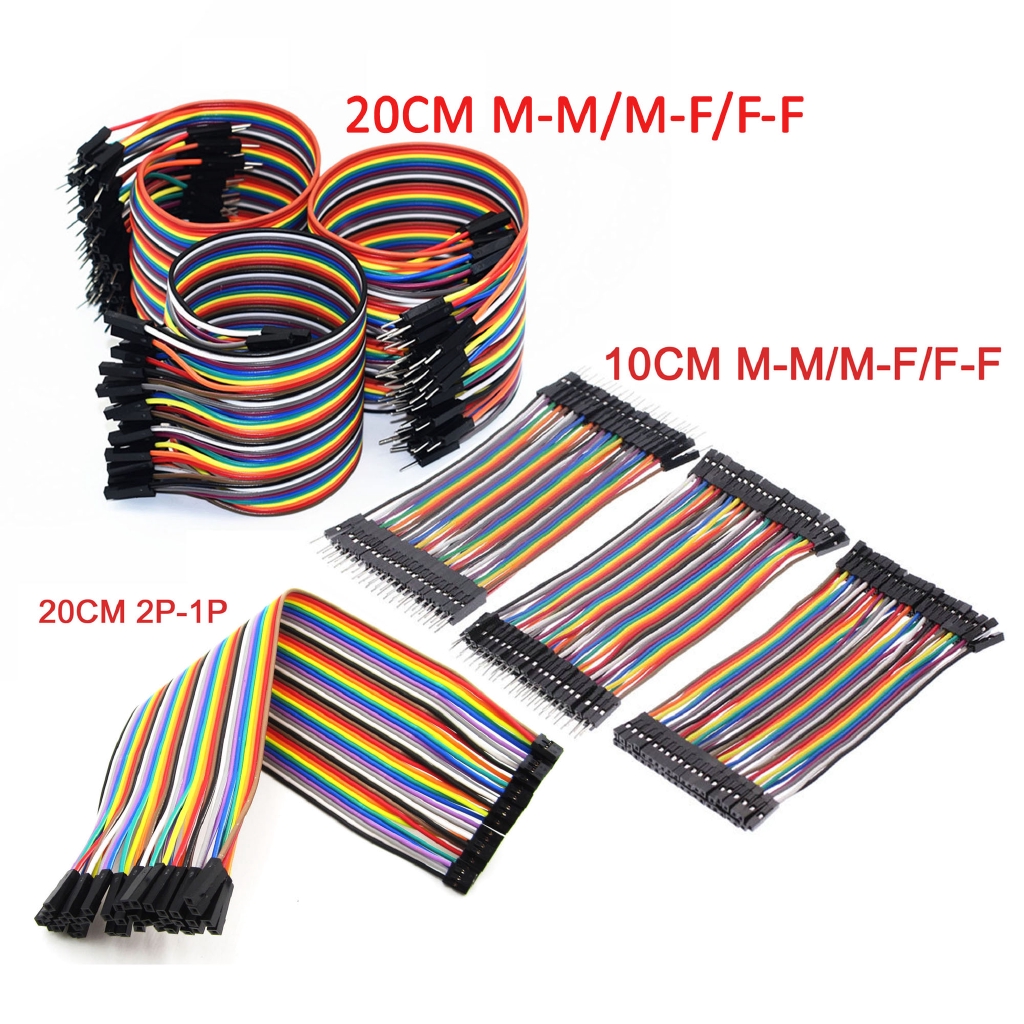 40PCS Male to Female 2.54mm 1P-1P Dupont Jumper Connector Cable 10/20/30CM 