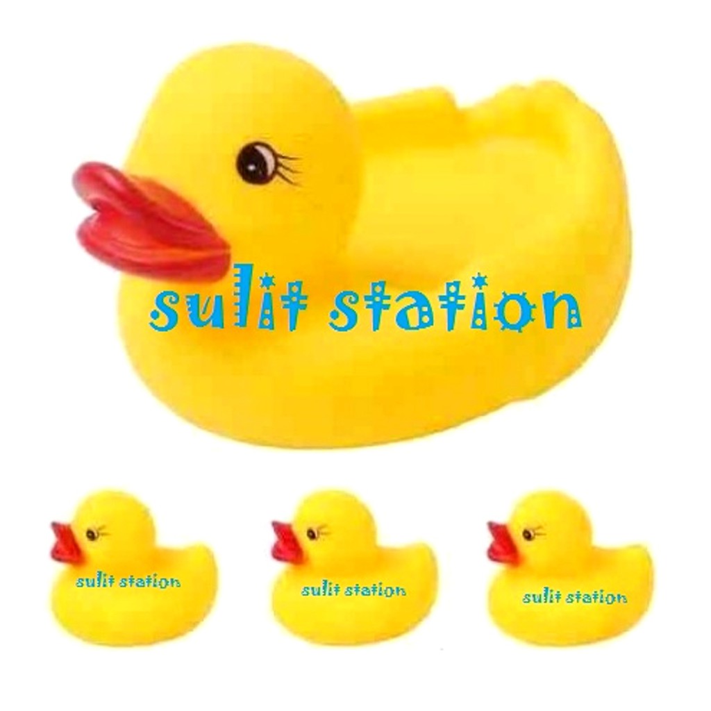 RUBBER DUCK 3 BIBE DUCKLING RUBBER squeaky BABY BATH time TOY FIGURE