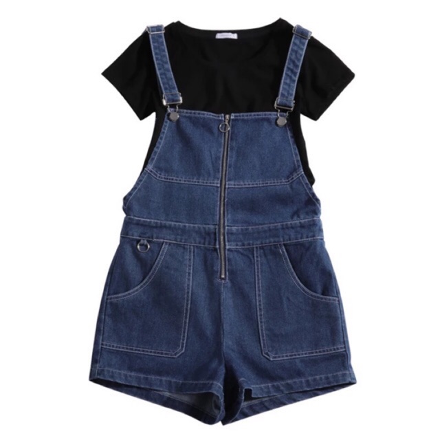 Plus Size Denim Jumper Shorts | Shopee Philippines